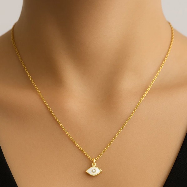  - ENAMEL MINI EVIL EYE NECKLACE