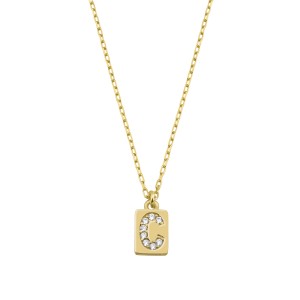  - C INITIAL TAG NECKLACE