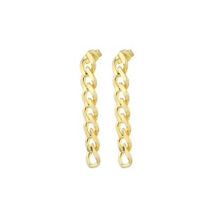 RETRO CHAIN GOLD EARRINGS - Thumbnail