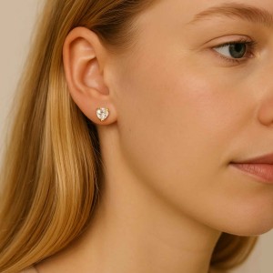  - CRYSTAL PAVE HEART EARRINGS