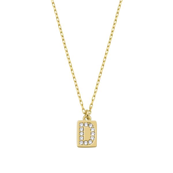  - D INITIAL TAG NECKLACE