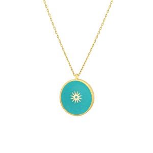 ENAMEL BEAUTIFUL COIN NECKLACE - Thumbnail