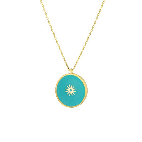 ENAMEL BEAUTIFUL COIN NECKLACE 