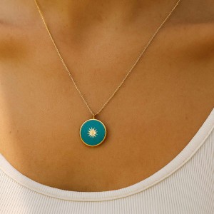  - ENAMEL BEAUTIFUL COIN NECKLACE (1)