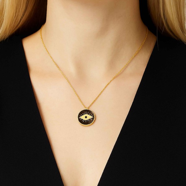  - ENAMEL EYE COIN NECKLACE (1)