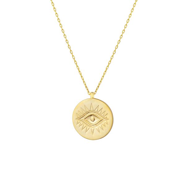  - ENAMEL MINI EVIL EYE COIN NECKLACE (1)