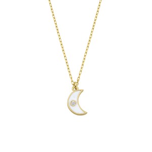  - ENAMEL MOON NECKLACE