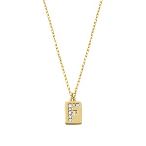  - F INITIAL TAG NECKLACE