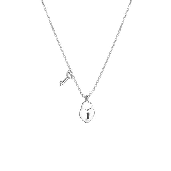 FOREVER LOCK AND HEART NECKLACE