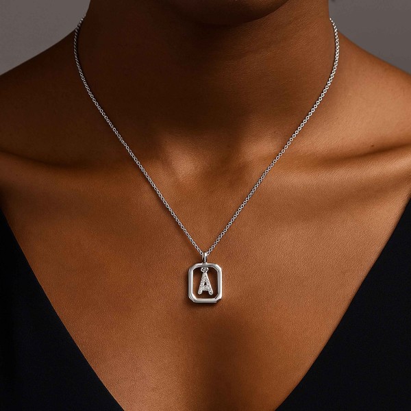 FRAME A INITIAL NECKLACE - Thumbnail (2)