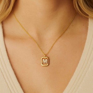  - FRAME M INITIAL NECKLACE
