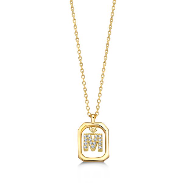 FRAME M INITIAL NECKLACE