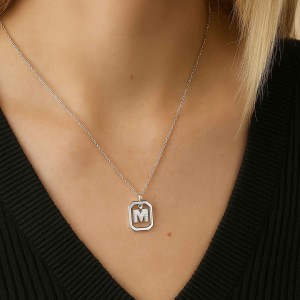  - FRAME M INITIAL NECKLACE