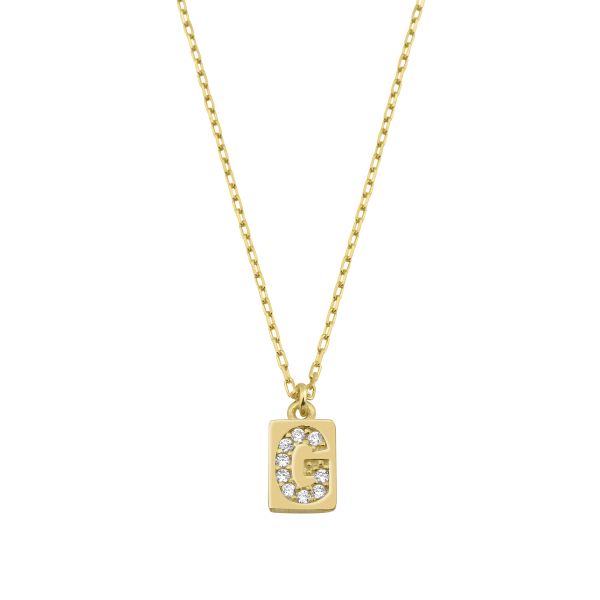 G INITIAL TAG NECKLACE
