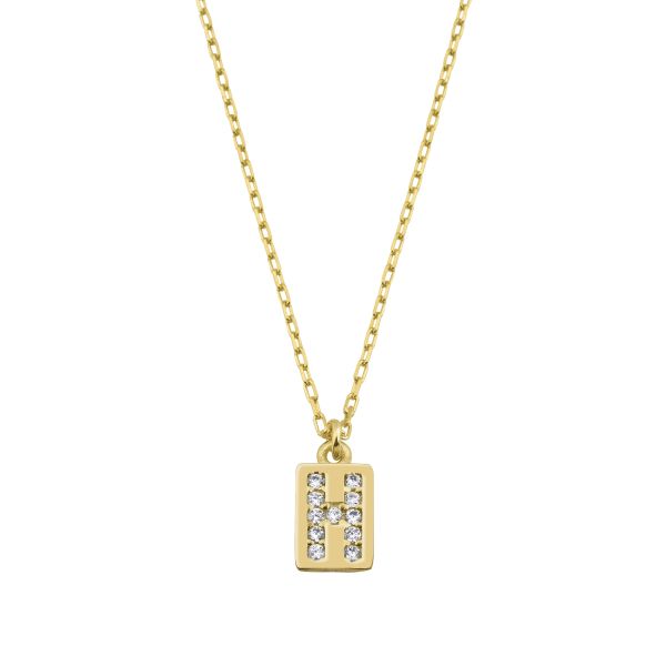 H INITIAL TAG NECKLACE