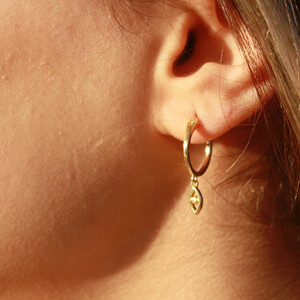 HOOP EVIL EYE EARRINGS - Thumbnail