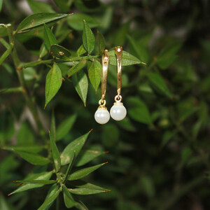 HOOP PEARL EARRINGS - Thumbnail