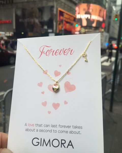 FOREVER LOCK AND HEART NECKLACE