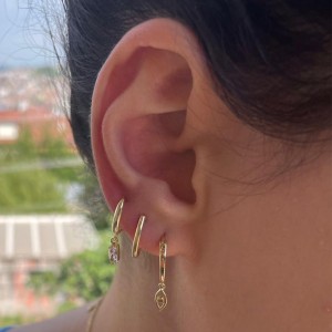 J HOOP EARRINGS - Thumbnail