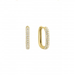  - JADE PAVE OVAL HOOP EARRINGS