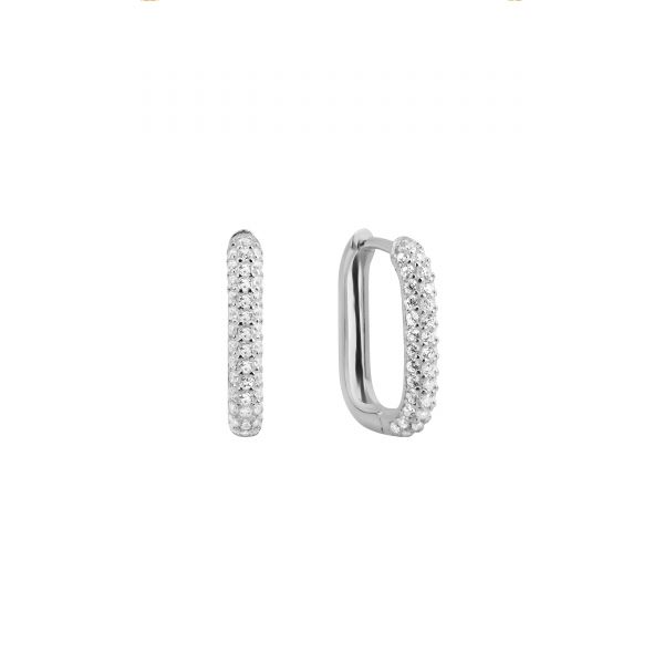  - JADE PAVE OVAL HOOP EARRINGS