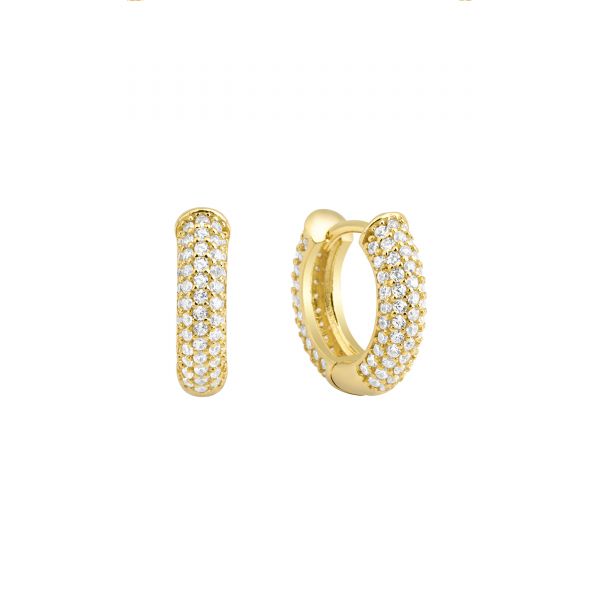  - JASMINA PAVE X SOLID MINI HOOP EARRINGS