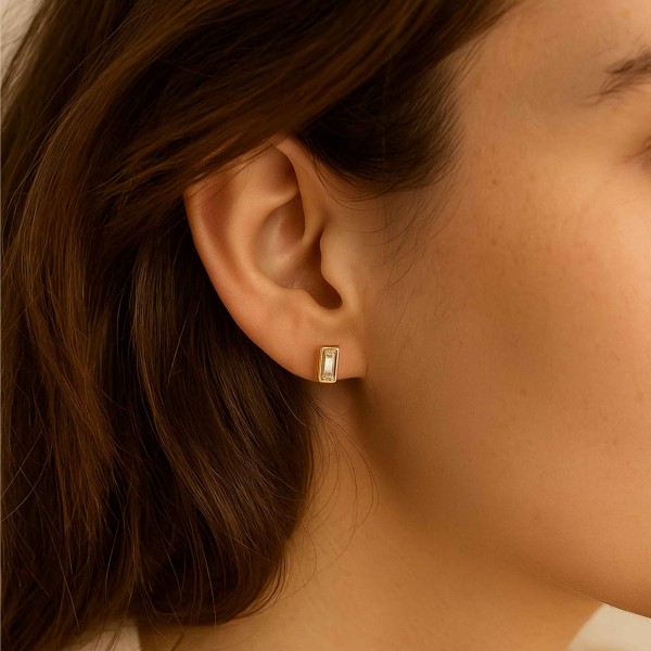 JUNO BAGUETTE EARRINGS - Thumbnail (2)