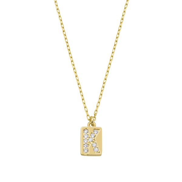  - K INITIAL TAG NECKLACE