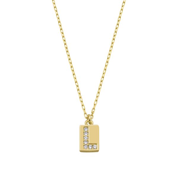  - L INITIAL TAG NECKLACE