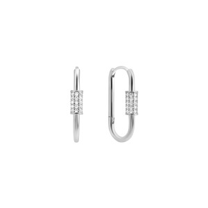  - MELIA LOCK OVAL HOOP EARRINGS