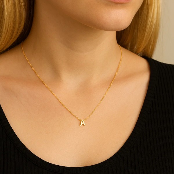 MINI A INITIAL NECKLACE