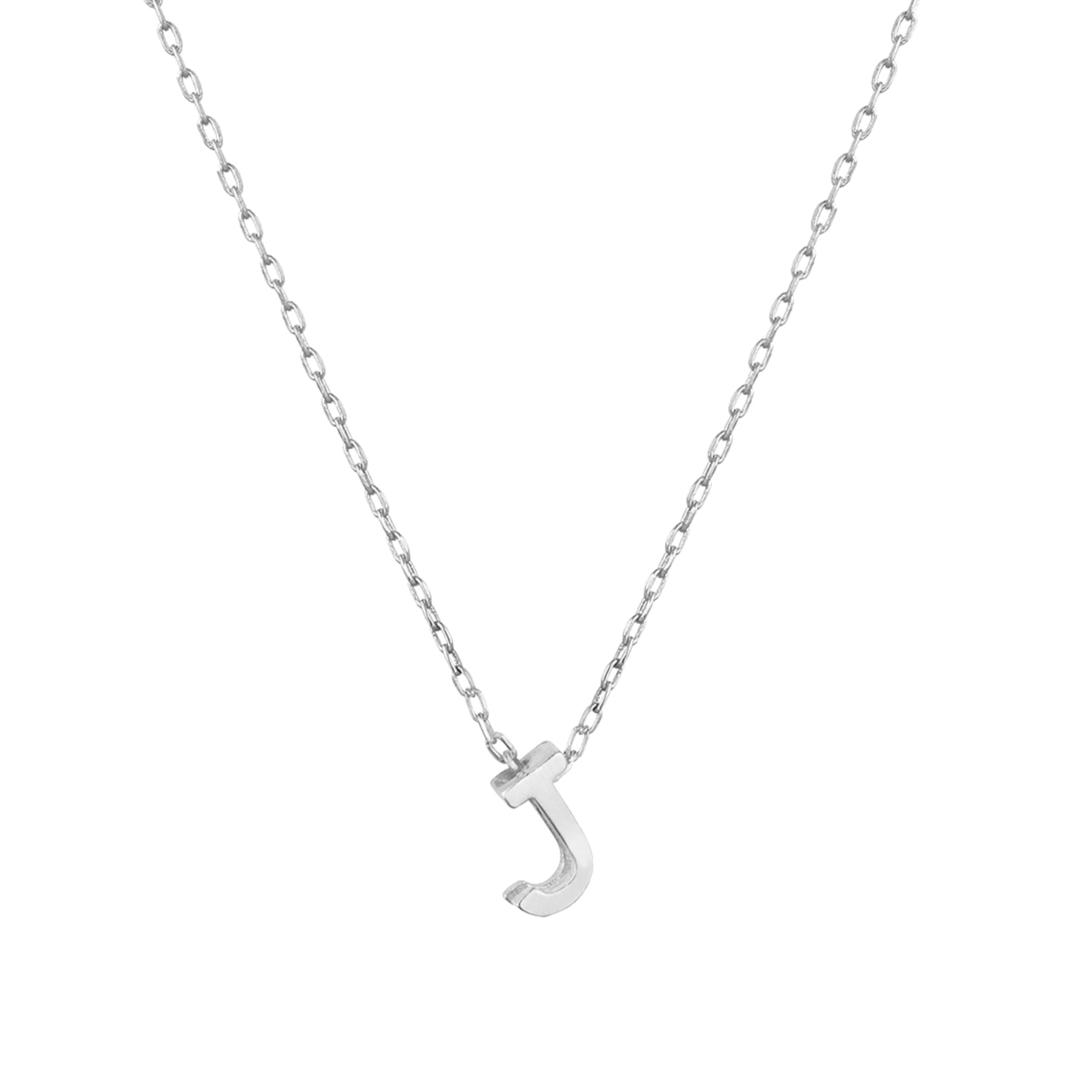 JewelersClub Accent White Diamond Initial Letter Pendant Necklace for Women  | Customizable Sterling Silver J Alphabet Monogram Necklaces for Girls  |Cursive Letters | Personalized Jewelry Gift for Her - Walmart.com