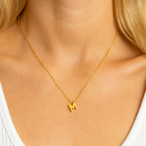  - MINI M INITIAL NECKLACE