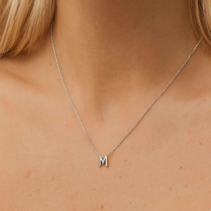  - MINI M INITIAL NECKLACE