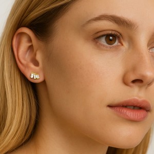  - MONICA BAGUETTE STUD EARRINGS