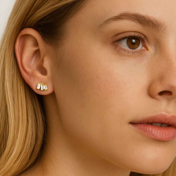  - MONICA BAGUETTE STUD EARRINGS