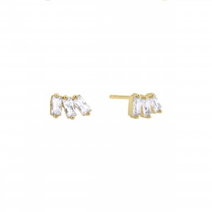  - MONICA BAGUETTE STUD EARRINGS