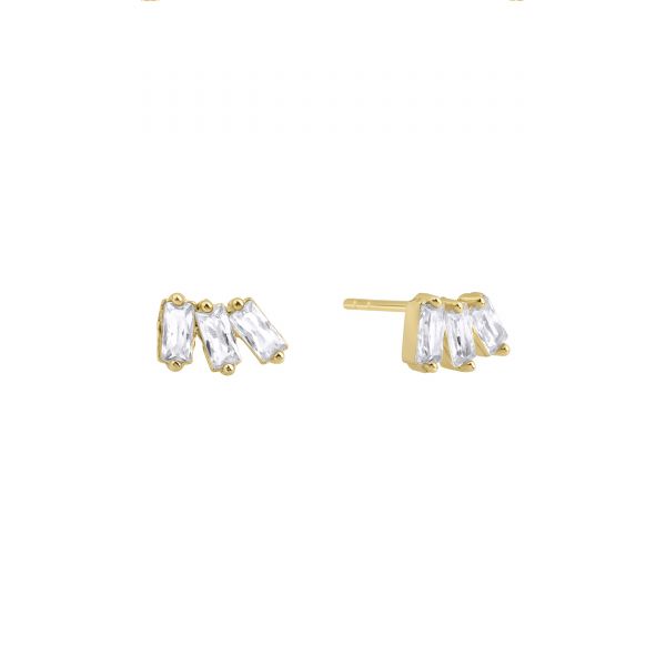 MONICA BAGUETTE STUD EARRINGS