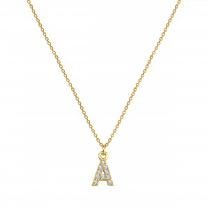  - PAVE A INITIAL NECKLACE