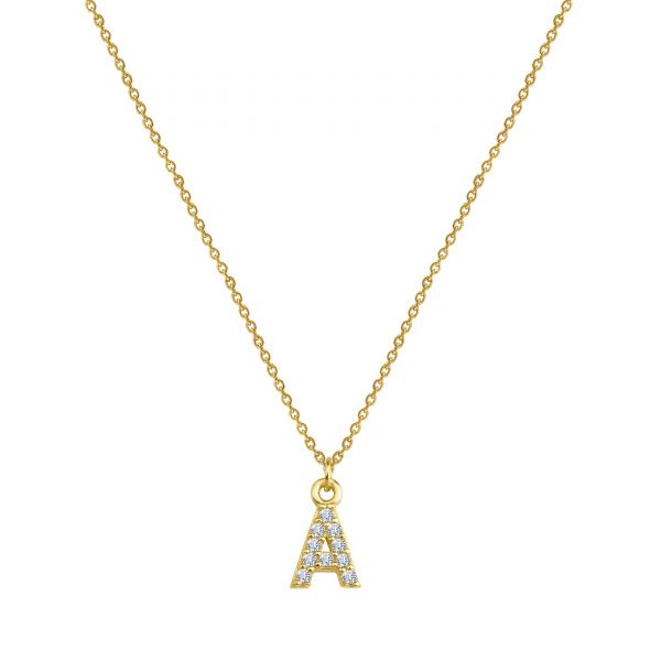 PAVE A INITIAL NECKLACE