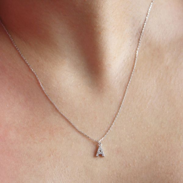 PAVE A INITIAL NECKLACE