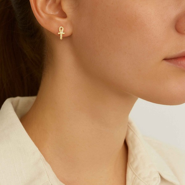 - PAVE ANKH EARRINGS (1)