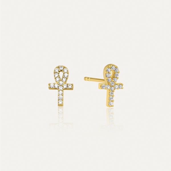PAVE ANKH EARRINGS