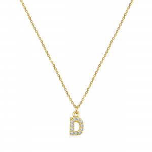 PAVE D INITIAL NECKLACE - Thumbnail