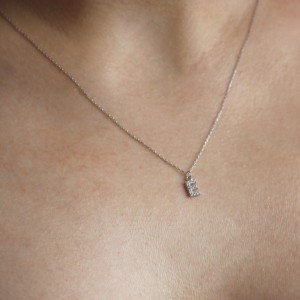 PAVE E INITIAL NECKLACE - Thumbnail