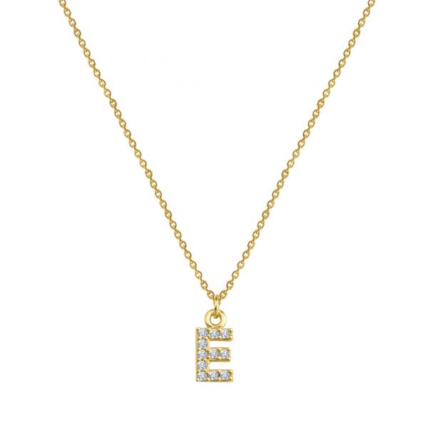 PAVE E INITIAL NECKLACE