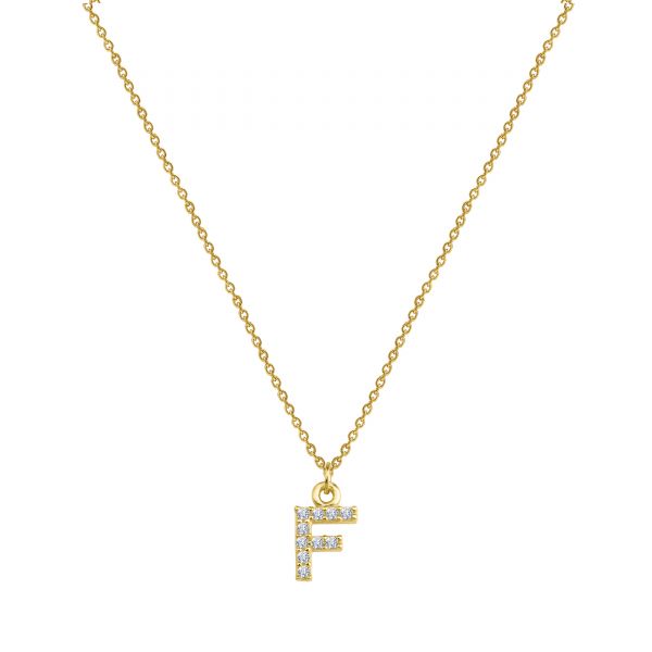  - PAVE F INITIAL NECKLACE