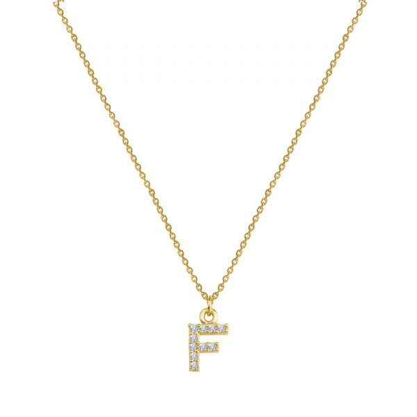 PAVE F INITIAL NECKLACE