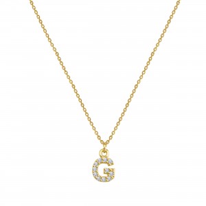 PAVE G INITIAL NECKLACE - Thumbnail