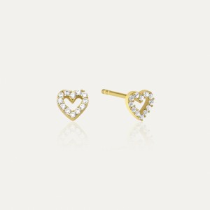 PAVE HEART EARRINGS - Thumbnail